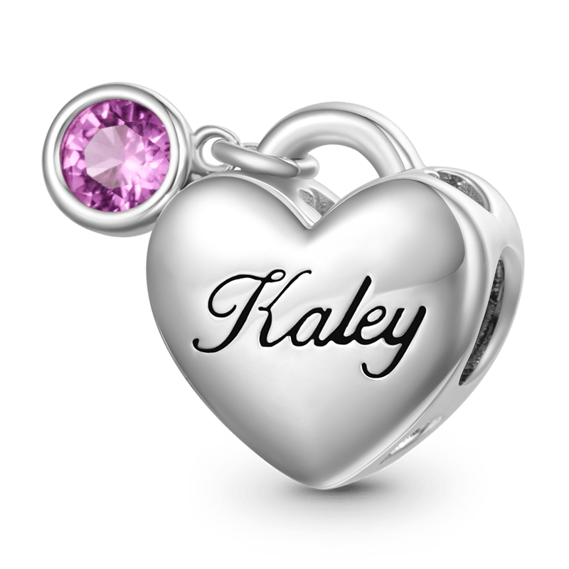 Birthstone Engravable Heart Charm image number 0