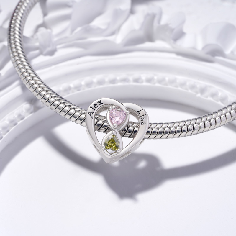Infinite Love Engravable Birthstone Charm image number 2