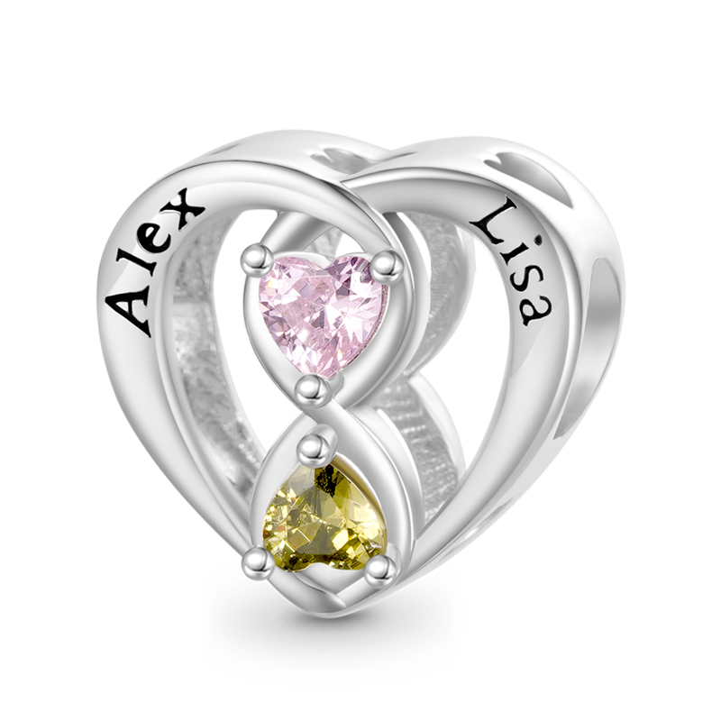 Infinite Love Engravable Birthstone Charm image number 0