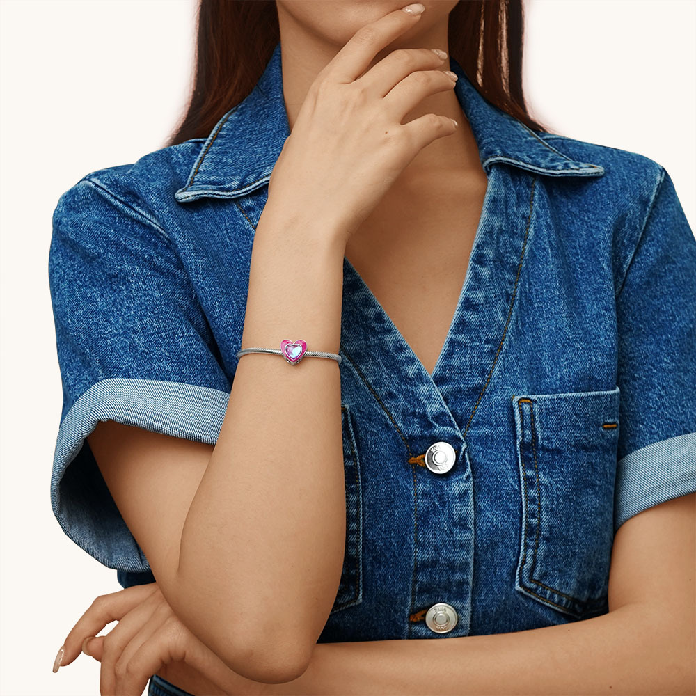 Pink&Purple Heart Charm image number 2