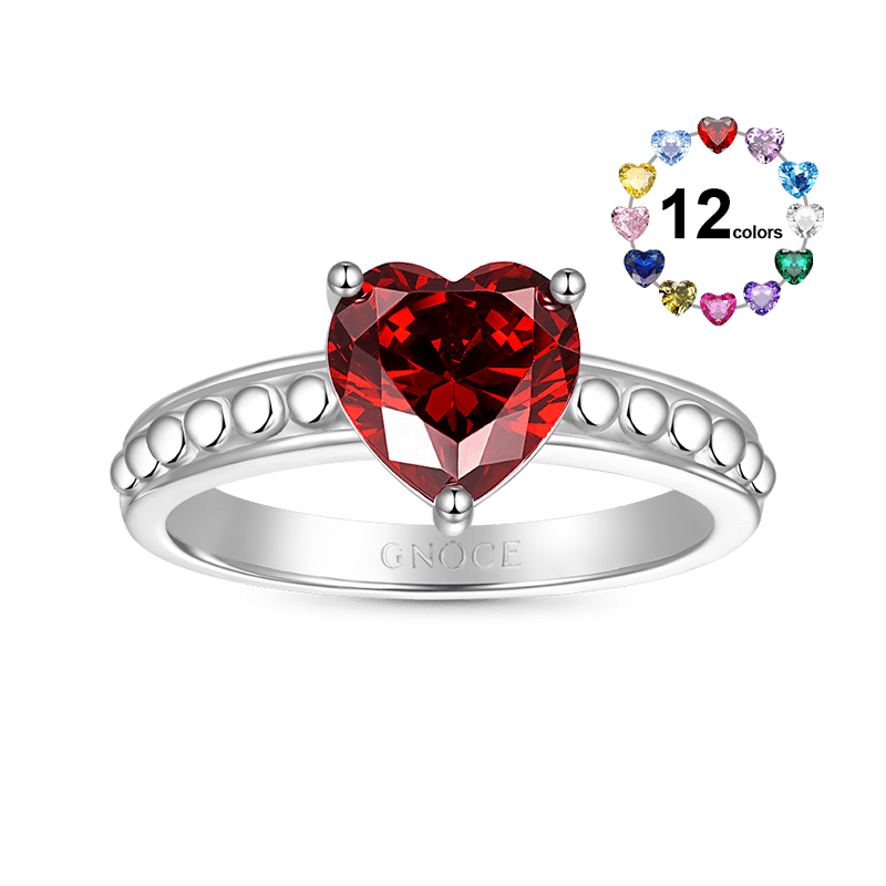 Birthstone Heart Ring image number 0
