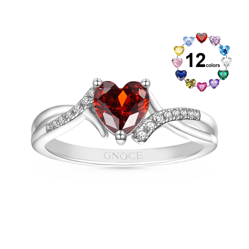 Heart Birthstone Ring image number 0