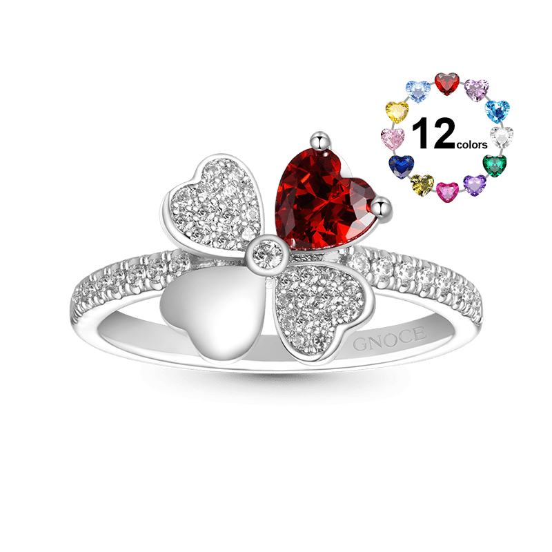 Four Leaf Clover Birthstone Ring image number 0