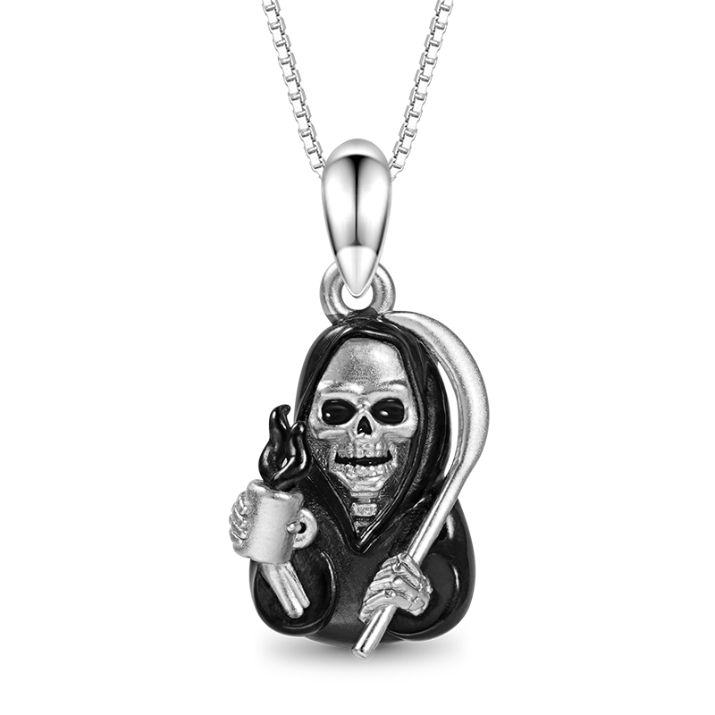 Death Skeleton Necklace image number 0