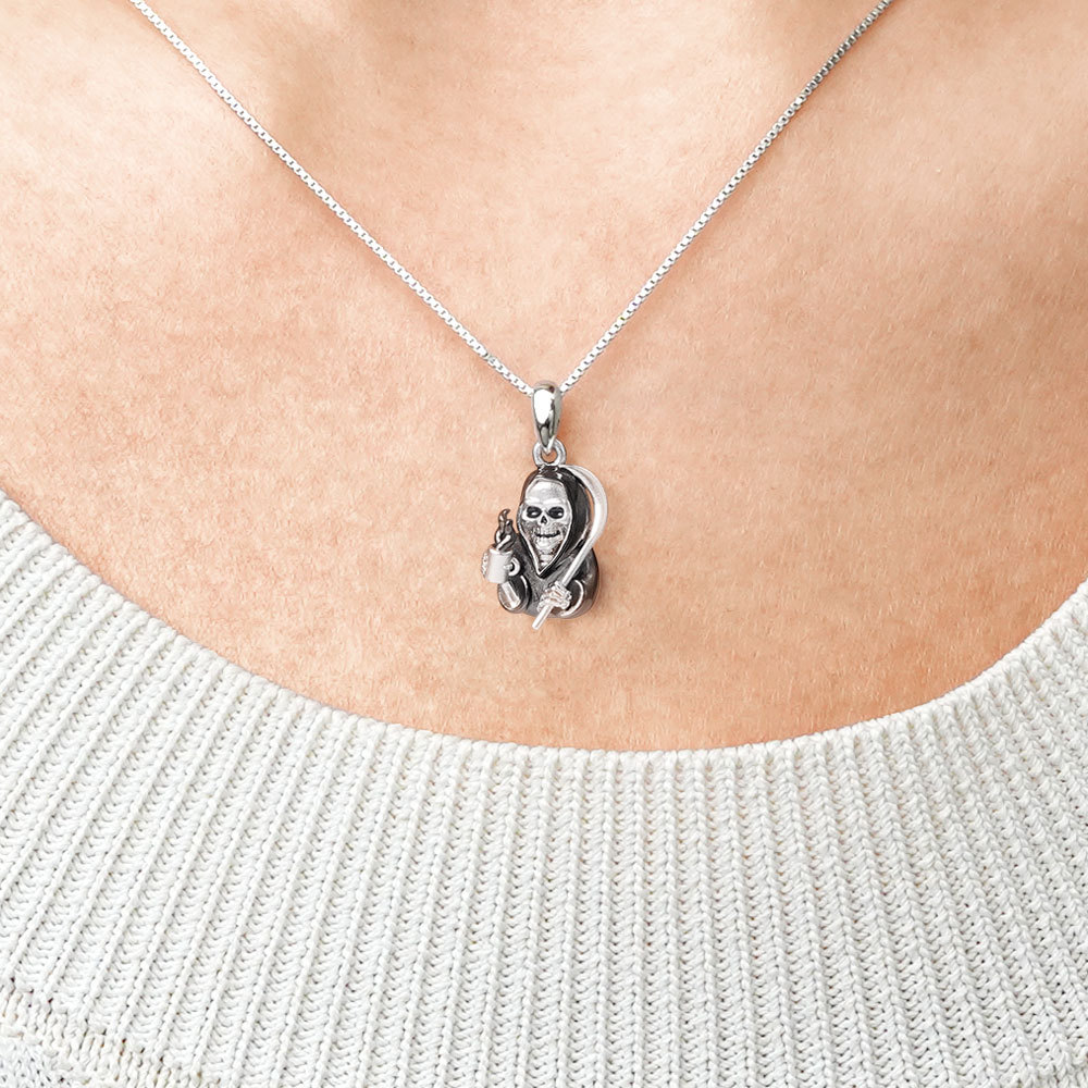 Death Skeleton Necklace image number 3