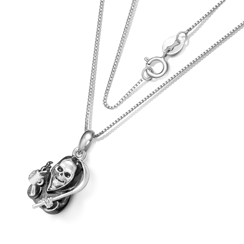 Death Skeleton Necklace image number 1