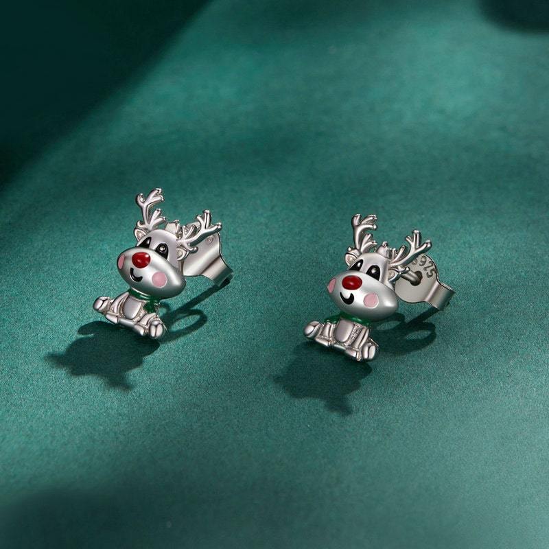 Christmas Elk Stud Earrings image number 2
