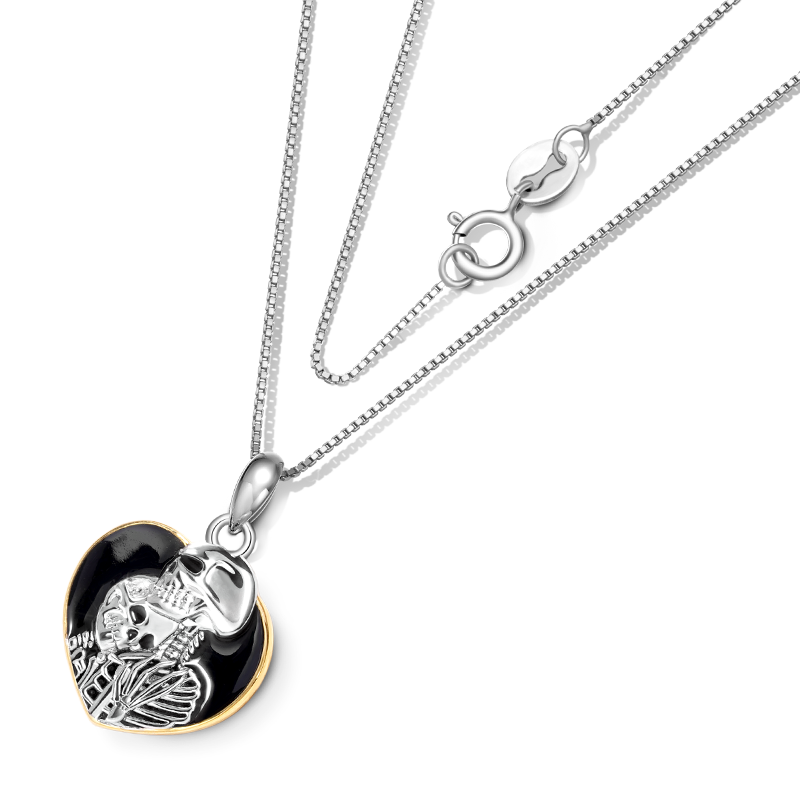 Skeleton Heart Frame Necklace image number 1