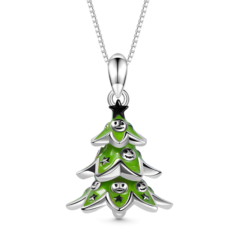 Skull Christmas Tree Necklace image number 0