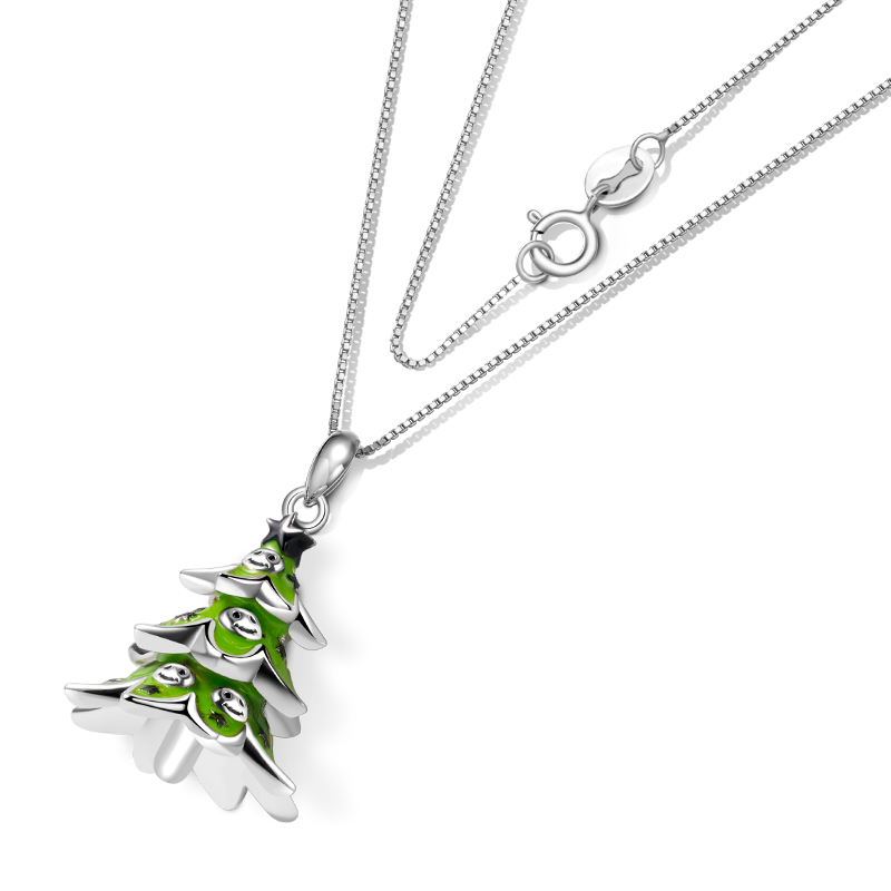 Skull Christmas Tree Necklace image number 1