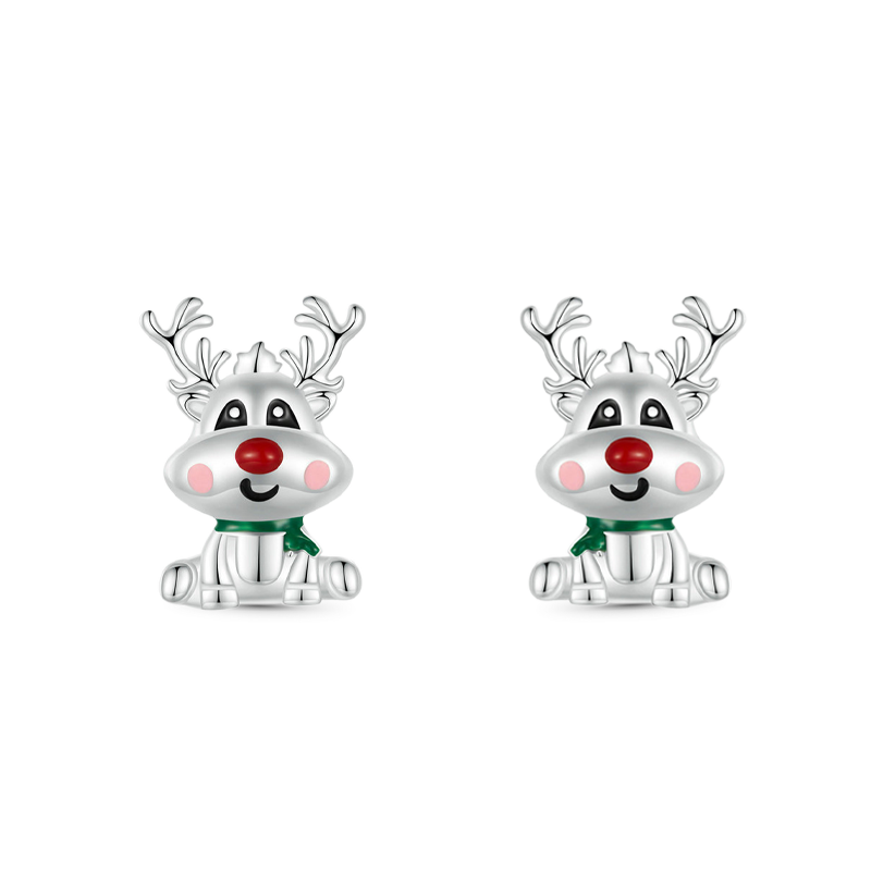 Christmas Elk Stud Earrings image number 0