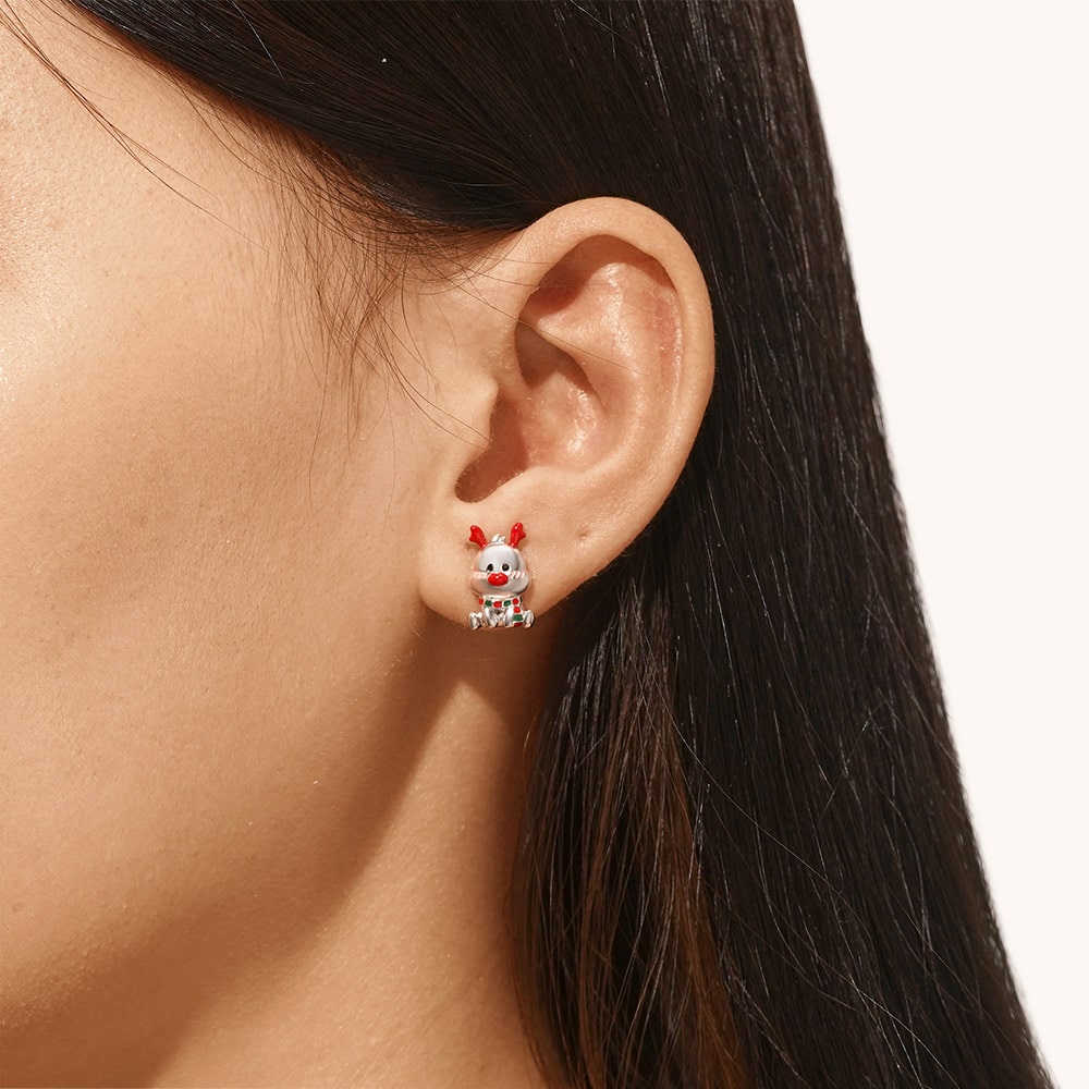 Christmas Elk Stud Earrings image number 1