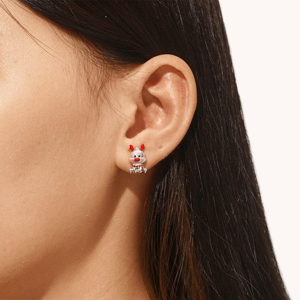 Christmas Elk Stud Earrings image number 1