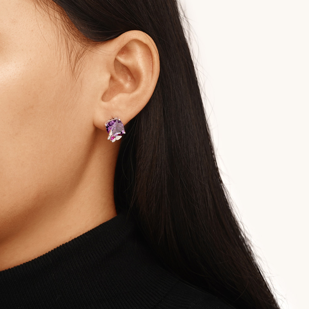 Purple Butterfly Earrings image number 4