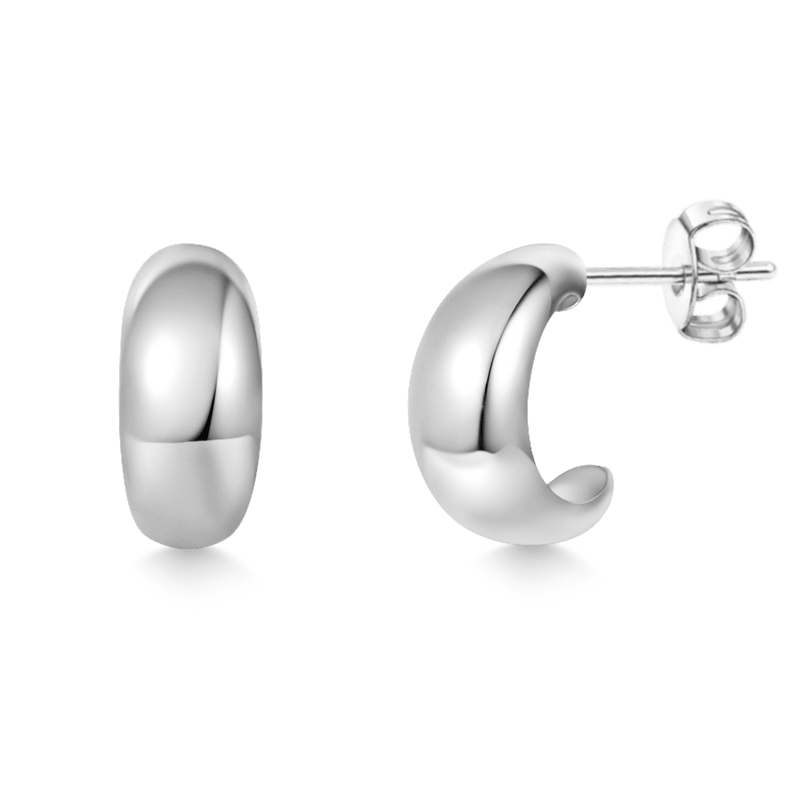 Dome Crescent Stud Earrings image number 2