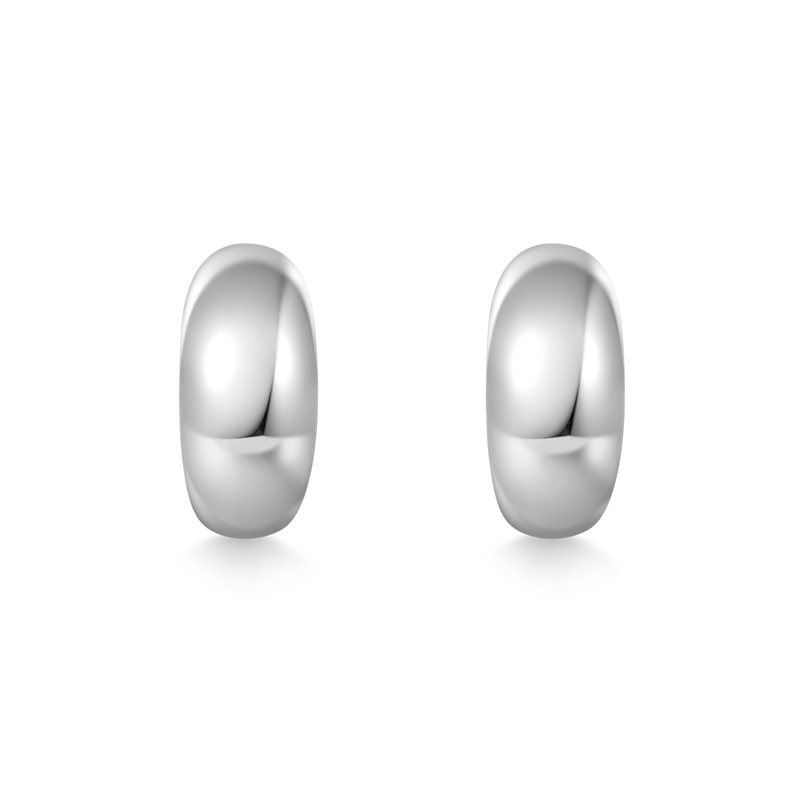 Dome Crescent Stud Earrings image number 0