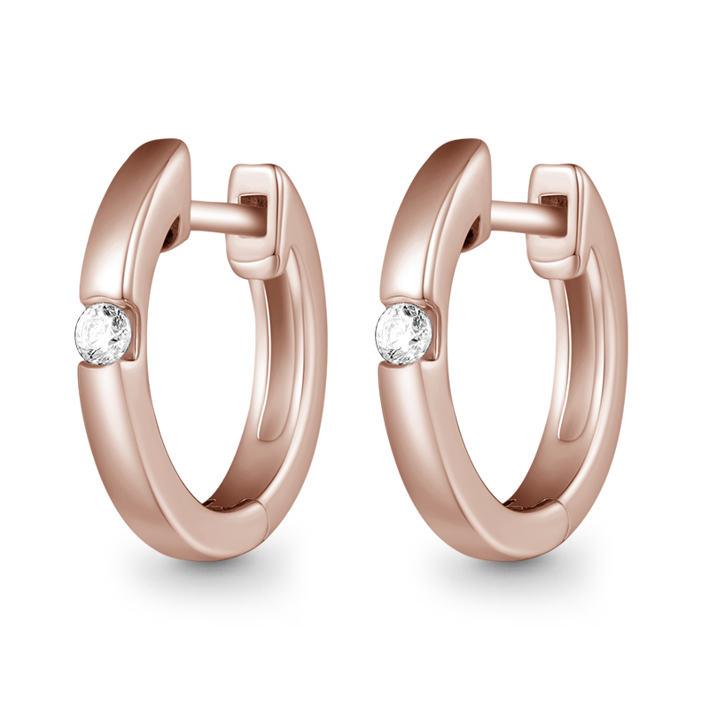 Round Diamond Stud Earrings image number 1