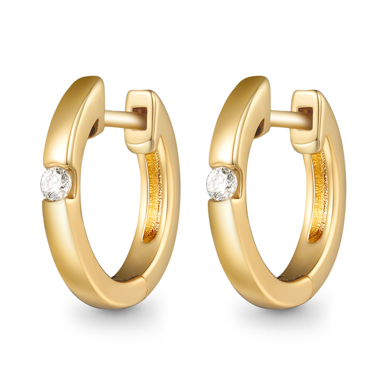 Round Diamond Stud Earrings image number 0