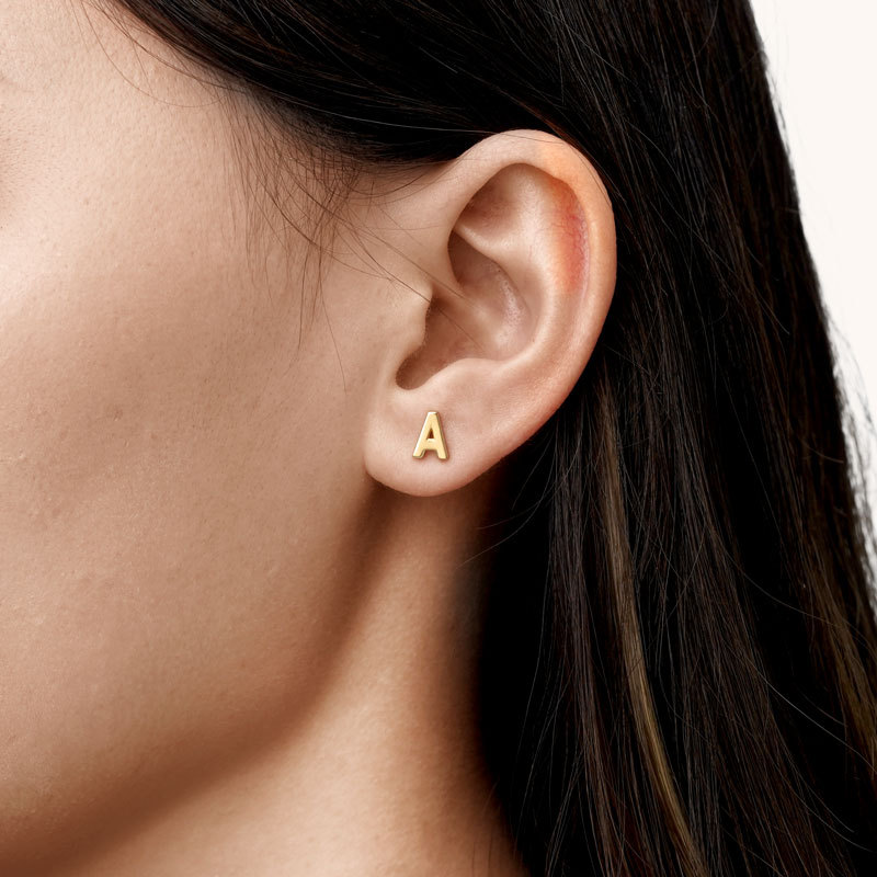 Initial Letters Stud Earrings image number 2