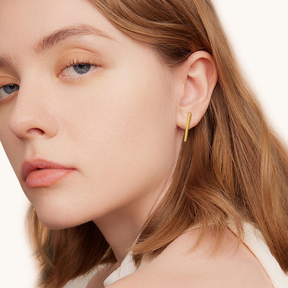 Long Bar Stud Earrings image number 4