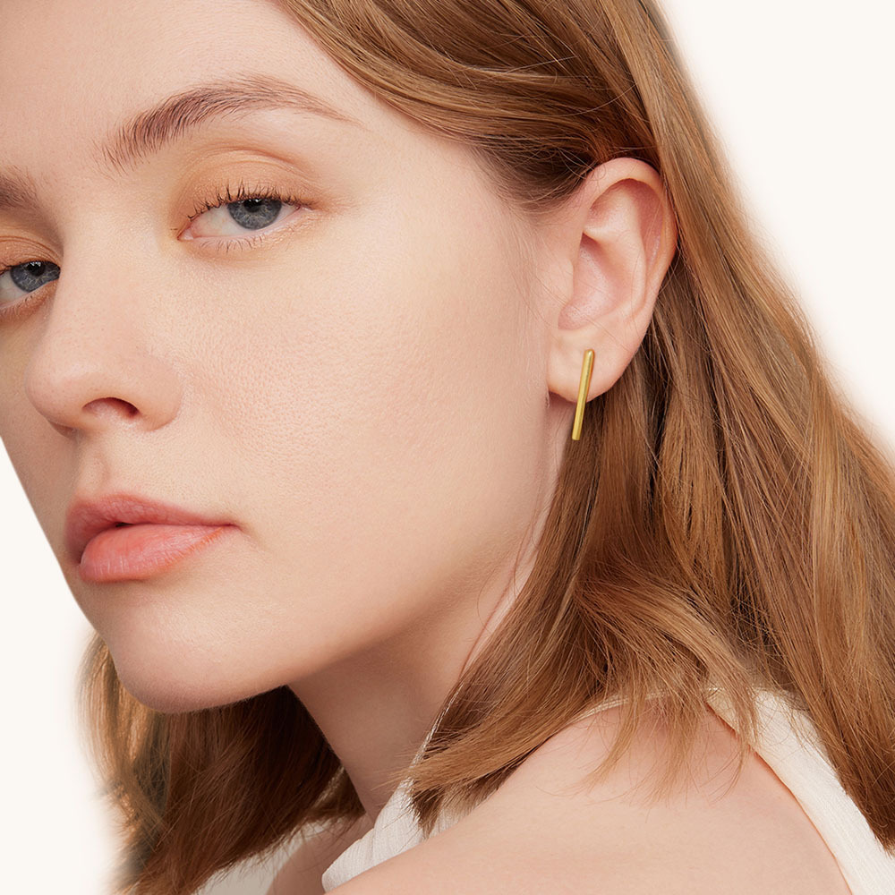 Long Bar Stud Earrings image number 4