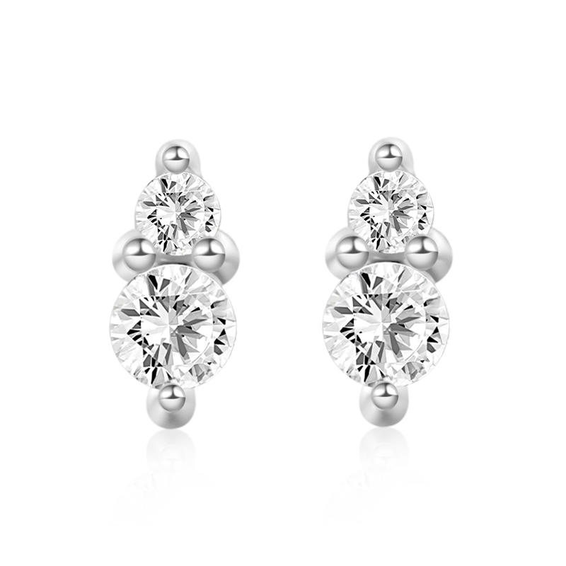 Two Round Stone Earrings image number 1