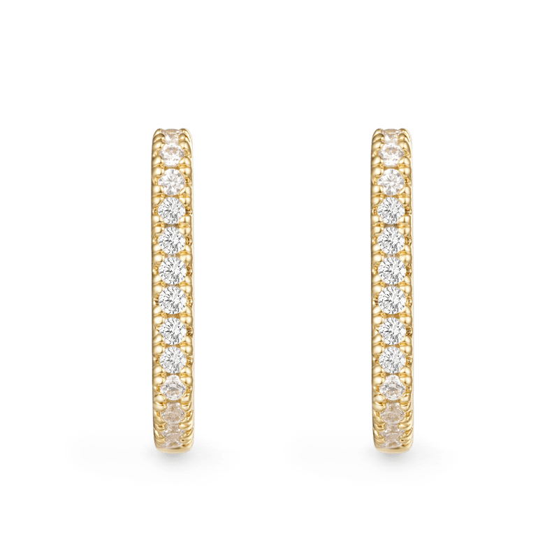 Pave Huggie Stud Earrings image number 0