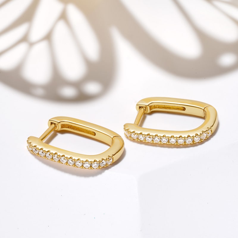 Pave Huggie Stud Earrings image number 2