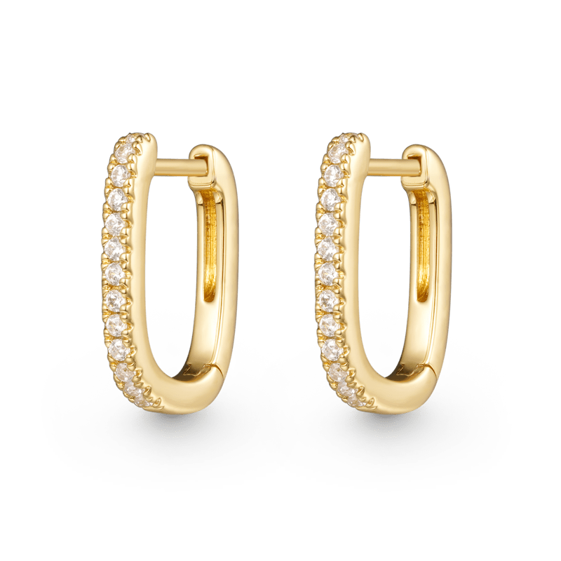 Pave Huggie Stud Earrings image number 1