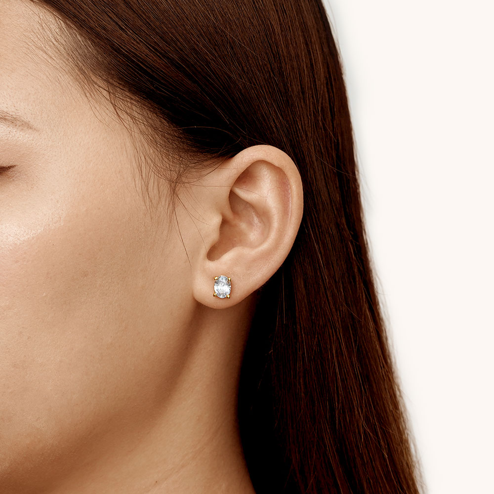 Oval Stud Earring image number 4