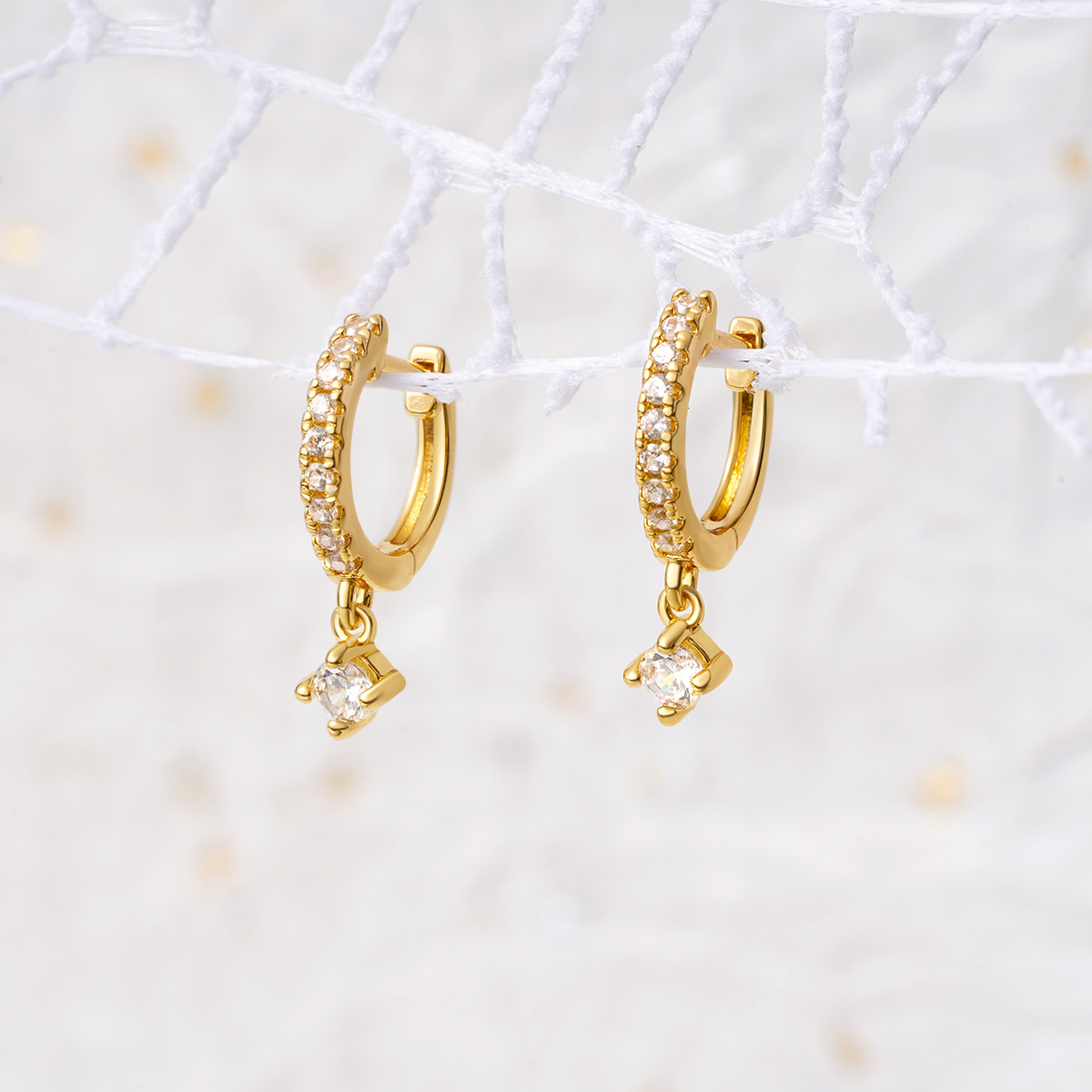 Diamond Dangle Earrings image number 3