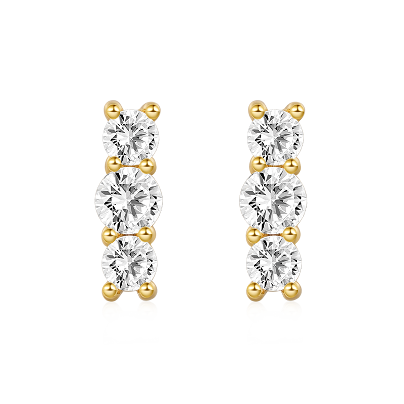 Stacked Diamond Stud Earrings image number 0