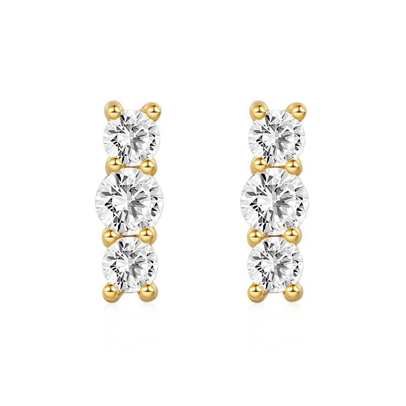 Stacked Diamond Stud Earrings image number 0
