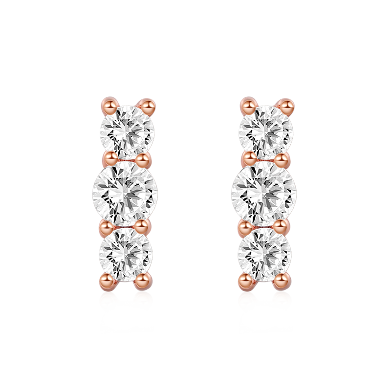 Stacked Diamond Stud Earrings image number 1