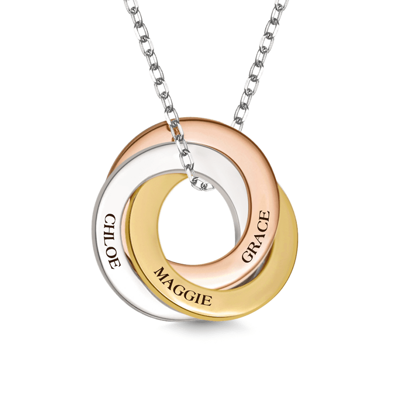 Engraved Names Round Necklace image number 0