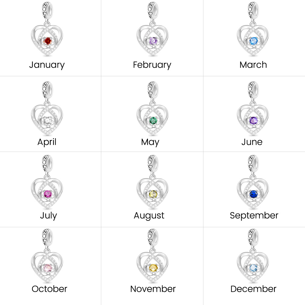 Love Heart Birthstone Pendant image number 5