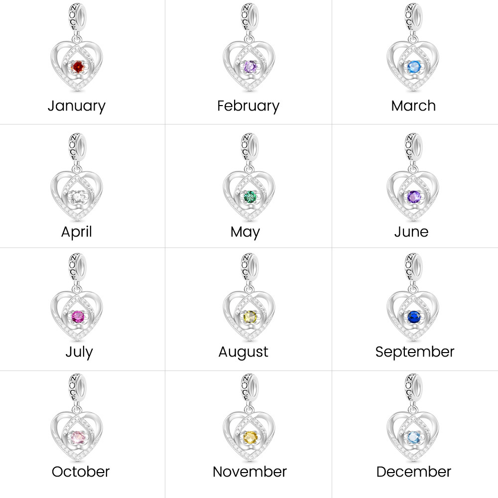 Love Heart Birthstone Pendant image number 5