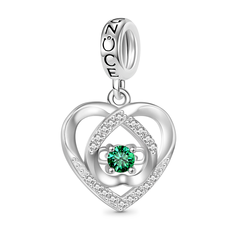 Love Heart Birthstone Pendant image number 0