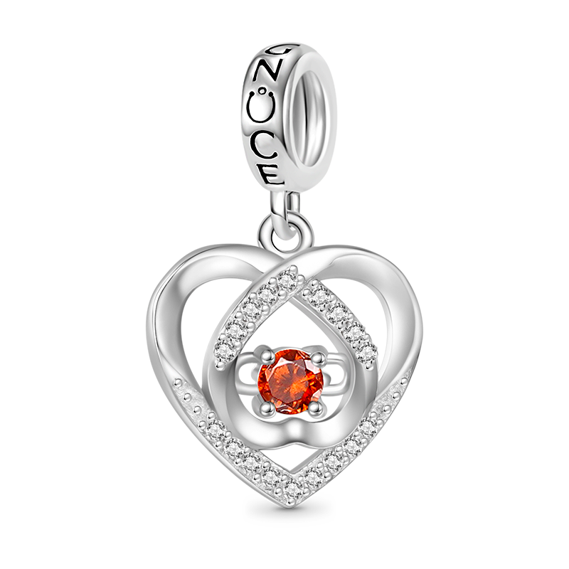 Love Heart Birthstone Pendant image number 0