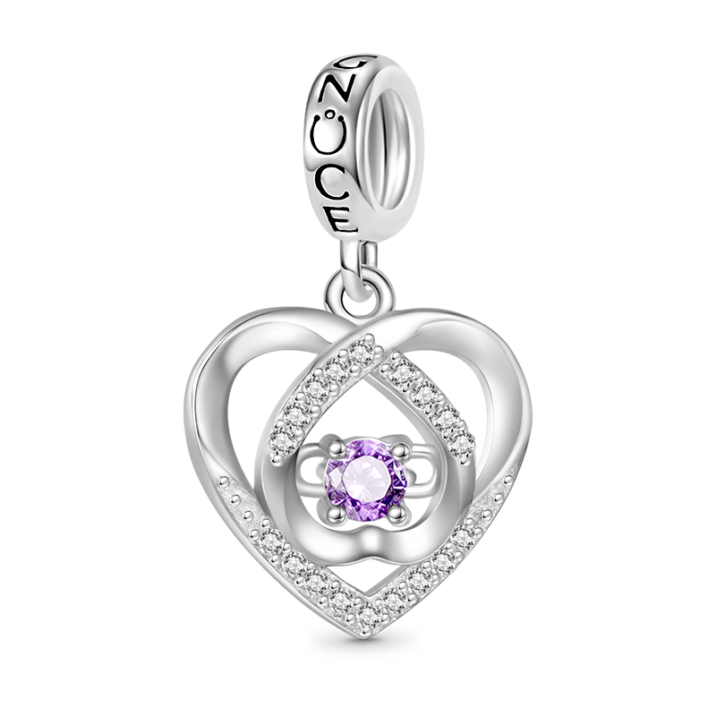 Love Heart Birthstone Pendant image number 0