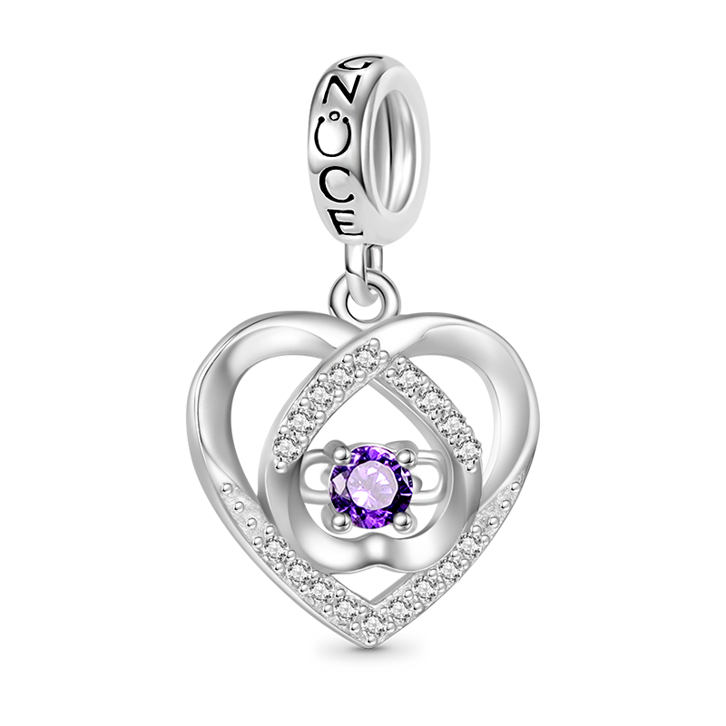 Love Heart Birthstone Pendant image number 0