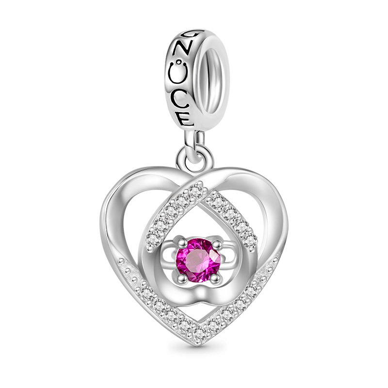 Love Heart Birthstone Pendant image number 0