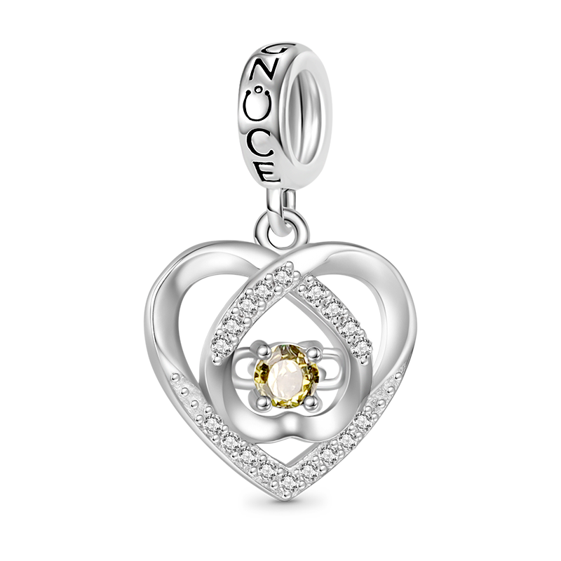 Love Heart Birthstone Pendant image number 0