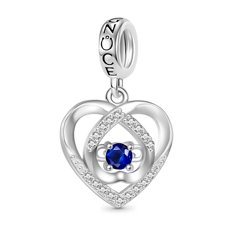 Love Heart Birthstone Pendant image number 0