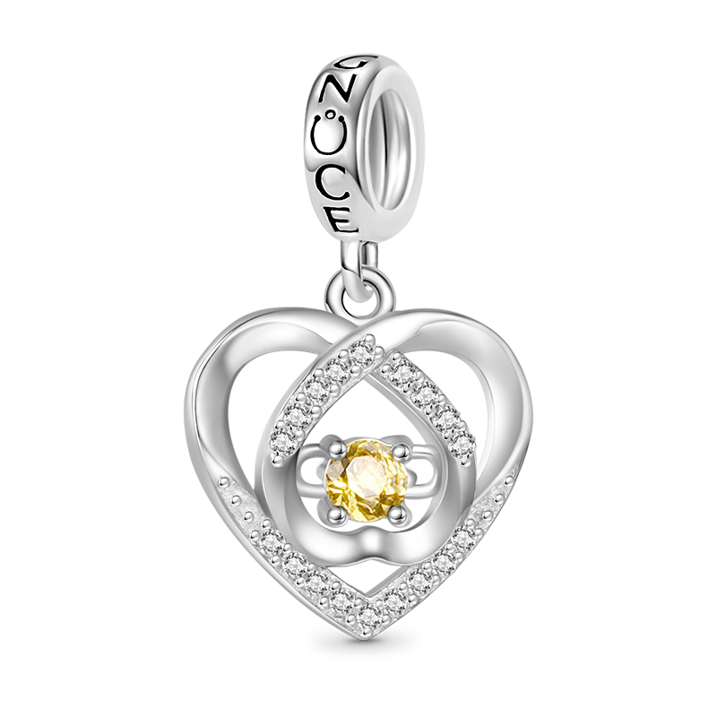 Love Heart Birthstone Pendant image number 0