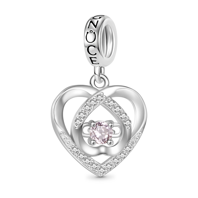 Love Heart Birthstone Pendant image number 0