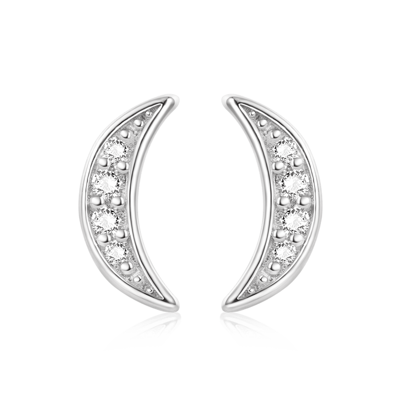 Half Crescent Moon Earrings image number 0