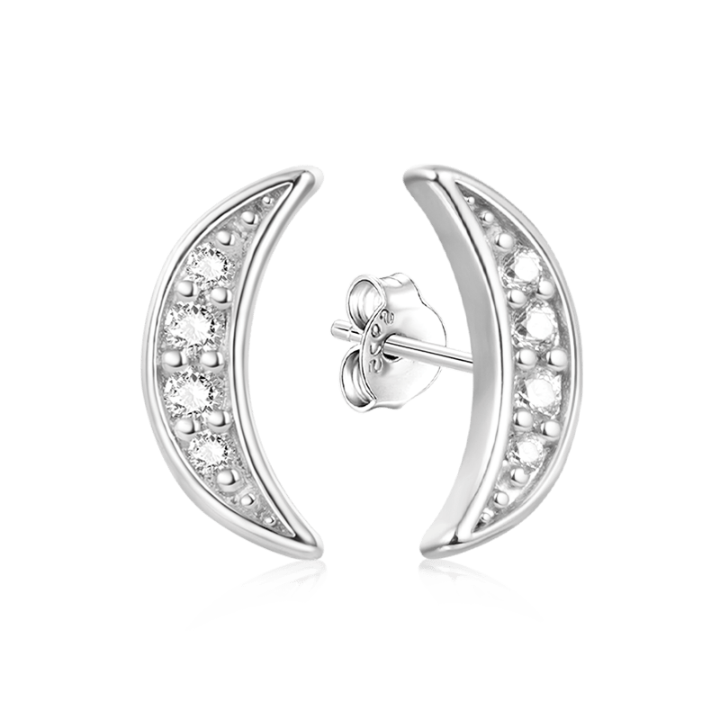 Half Crescent Moon Earrings image number 3