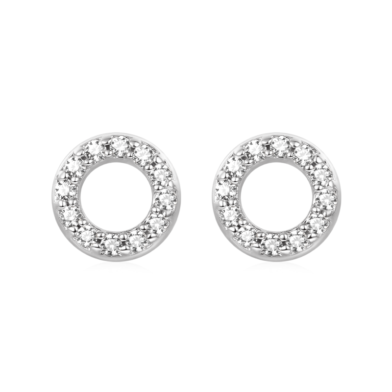 Pave Disc Stud Earrings image number 0