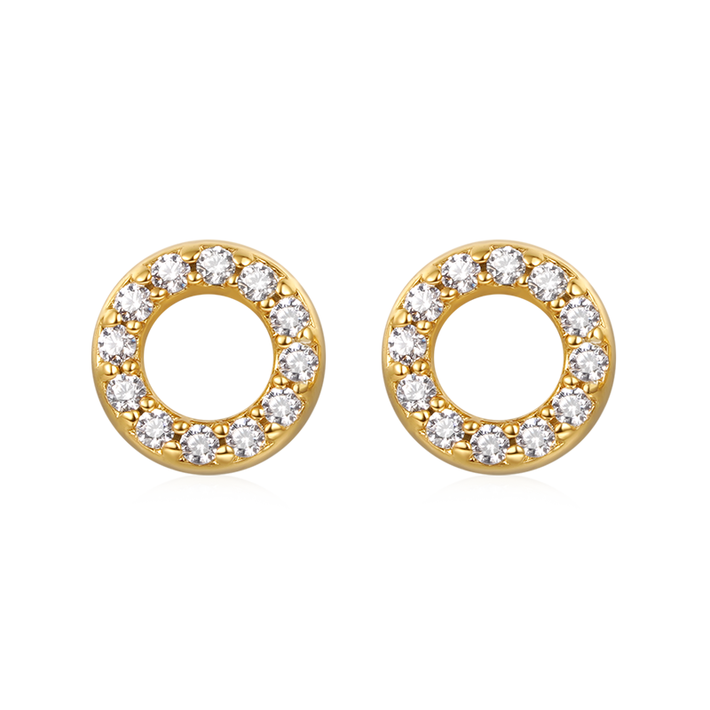 Pave Disc Stud Earrings image number 0